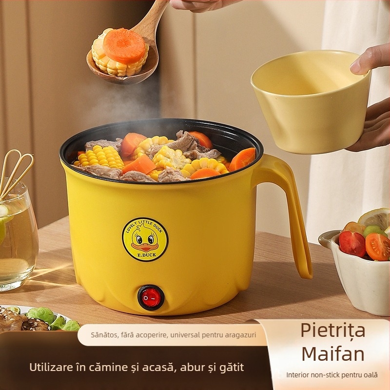 Oală electrică multifuncțională pentru uz casnic - oală compactă pentru 1 persoană, capacitate până la 2 L, interior antiaderent, control cu buton, curățare all-in-one, Killer Bear