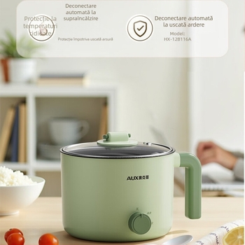 Oakes oală electrică de gătit, capacitate 2 L, pentru 2–3 persoane, curățare integrată, control mecanic, abur rapid, model HX-12B116A