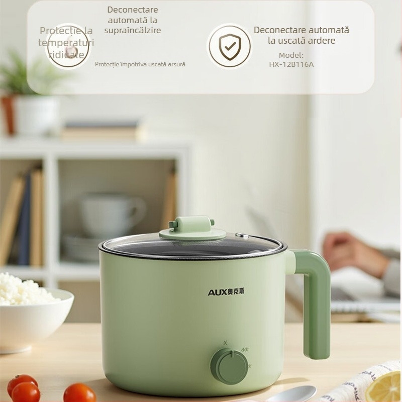 Oakes oală electrică de gătit, capacitate 2 L, pentru 2–3 persoane, curățare integrată, control mecanic, abur rapid, model HX-12B116A