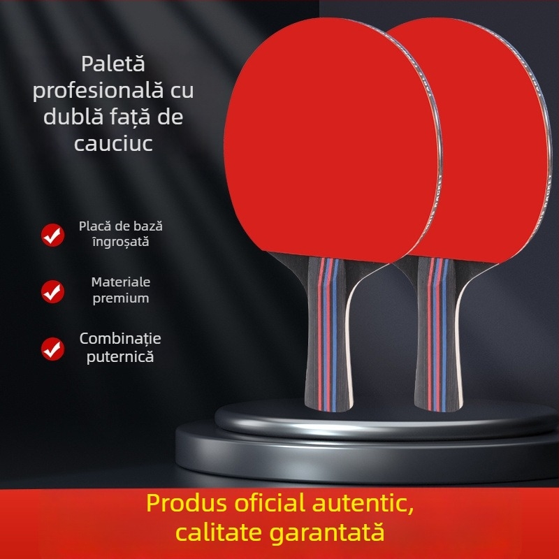 Set de rachete pentru tenis de masă pentru începători - gumă dublă pe ambele fețe, gumă Long-Glue, lamă PE, logo personalizabil