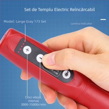 173 Freză Electrică Micro – Mașină All-in-One pentru șlefuire și lustruire de jad pentru sculptură în lemn și DIY; baterie Li-ion reîncărcabilă 3,7V; 5 viteze; 173 accesorii; cablu 0,6 m; greutate netă 0,42 kg