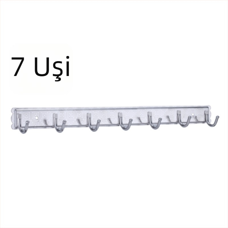 Cuier din oțel inoxidabil montat pe perete, cu trei rânduri, pentru bucătărie și baie, pentru prosoape și haine — încărcare 5–10 kg