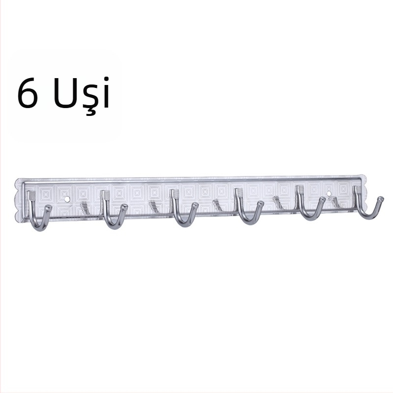 Cuier din oțel inoxidabil montat pe perete, cu trei rânduri, pentru bucătărie și baie, pentru prosoape și haine — încărcare 5–10 kg