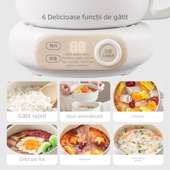 IH oala de gătit orez cu design divizat și gătire la abur, control prin microcomputer, vas interior antiaderent demontabil, capacitate ≤2 L, potrivit pentru 2–3 persoane