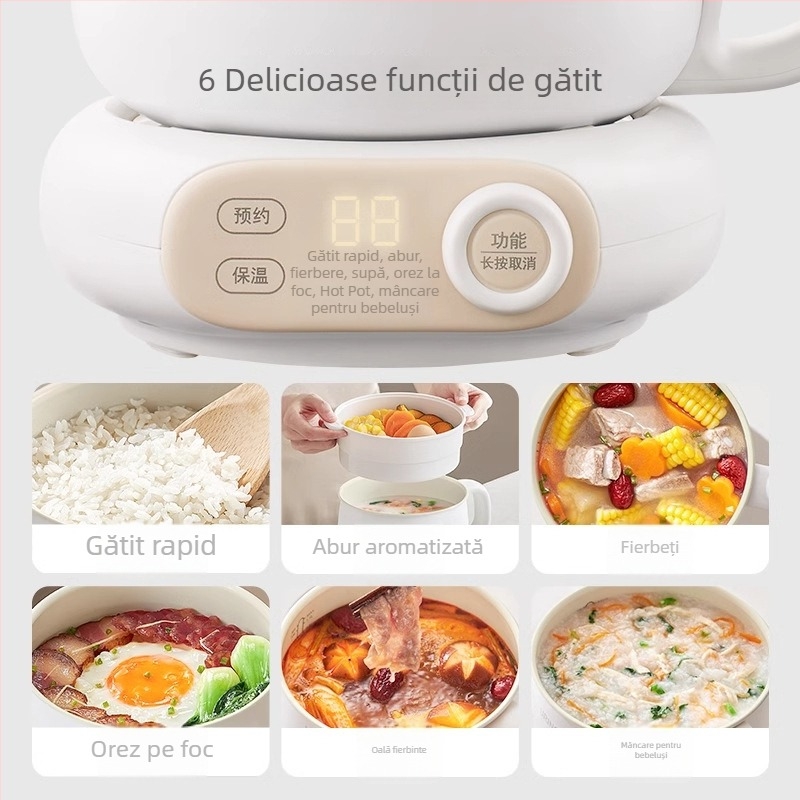 IH oala de gătit orez cu design divizat și gătire la abur, control prin microcomputer, vas interior antiaderent demontabil, capacitate ≤2 L, potrivit pentru 2–3 persoane