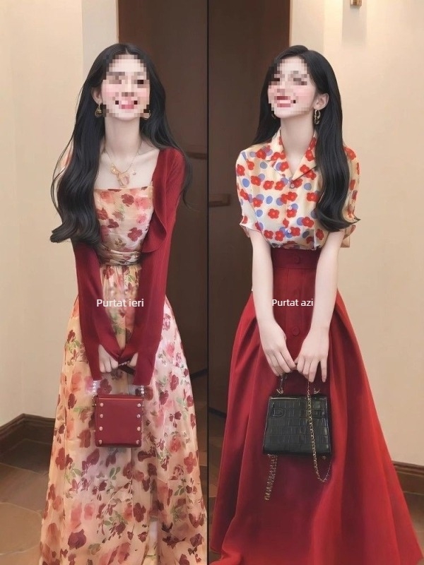 Costum din două piese cu cămașă – fustă mini cu talie înaltă, PVC și Spandex, vară