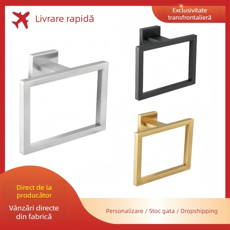 Inel de prosoape din oțel inoxidabil, finisaj: șlefuit/ vopsit/ placat cu aur, capacitate de încărcare 5 kg, accesorii baie