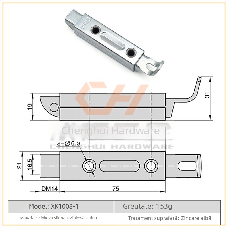 Nod de ușă Butterfly Bolt XK1008, material aliaj zinc/ oțel inoxidabil, tratament suprafață zinc alb, stil modern minimalist, marcă Fujian Chenghui
