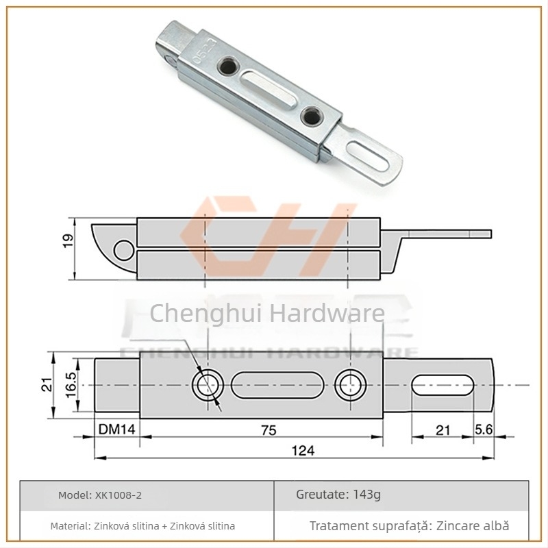 Nod de ușă Butterfly Bolt XK1008, material aliaj zinc/ oțel inoxidabil, tratament suprafață zinc alb, stil modern minimalist, marcă Fujian Chenghui