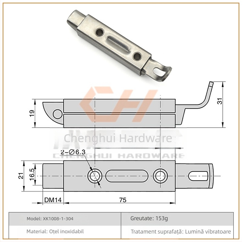 Nod de ușă Butterfly Bolt XK1008, material aliaj zinc/ oțel inoxidabil, tratament suprafață zinc alb, stil modern minimalist, marcă Fujian Chenghui