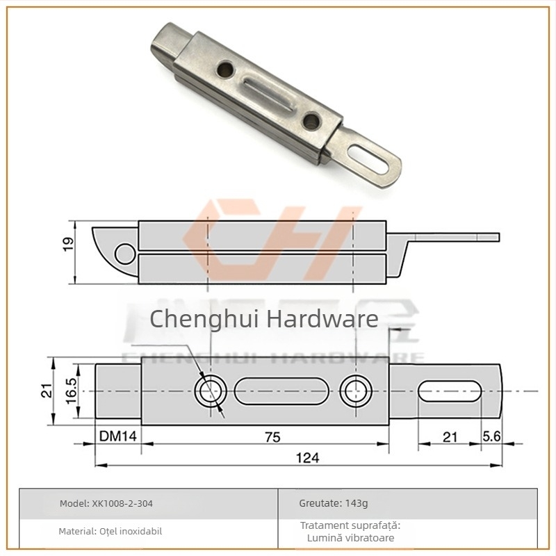Nod de ușă Butterfly Bolt XK1008, material aliaj zinc/ oțel inoxidabil, tratament suprafață zinc alb, stil modern minimalist, marcă Fujian Chenghui