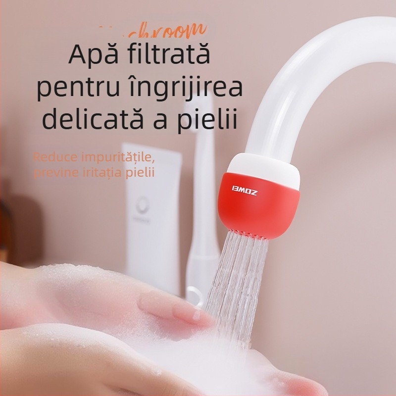 Filtru pentru robinet în formă de ciupercă – purificator de apă pentru casă, cămin, călătorii și hoteluri; stil minimalist, material PP, lansat în 2025.