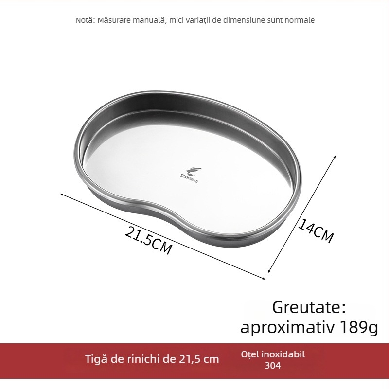 Tavă de dezinfecție dentară din oțel inoxidabil, în formă de rinichi, tavă superficială, cu logotip personalizat