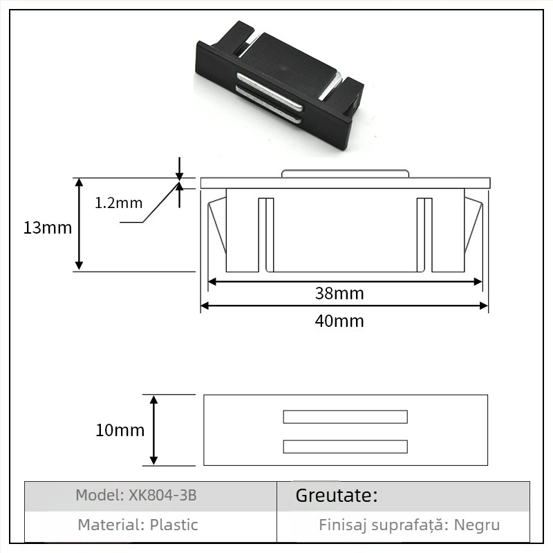 Stop magnetic pentru ușă industrial, montaj încorporat, acționare manuală, model C-349N-2/1, stil Nou Chinezesc
