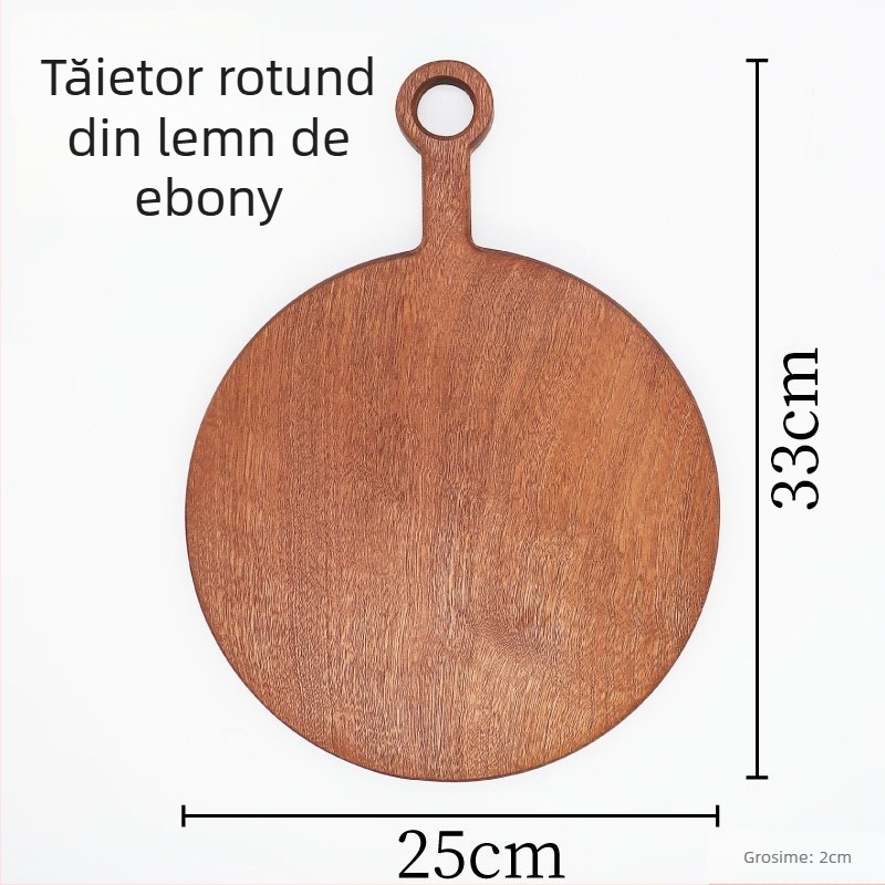Tocător dublu față din Ebony – Modern, minimalist bucătărie tavă pentru fructe și pâine (Origine Jiangsu, Primăvara 2024)