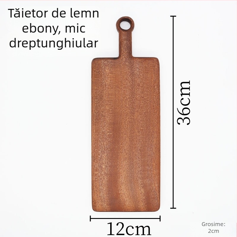 Tocător dublu față din Ebony – Modern, minimalist bucătărie tavă pentru fructe și pâine (Origine Jiangsu, Primăvara 2024)