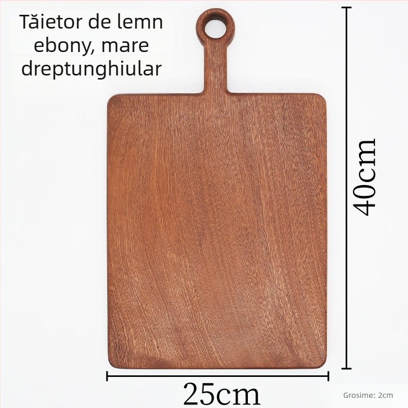 Tocător dublu față din Ebony – Modern, minimalist bucătărie tavă pentru fructe și pâine (Origine Jiangsu, Primăvara 2024)
