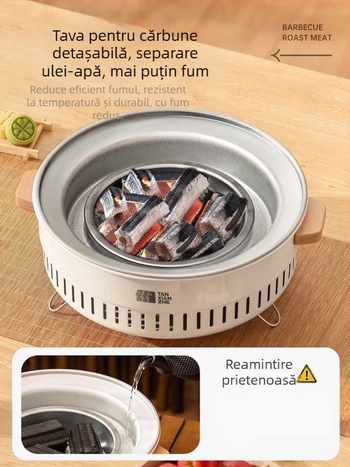 Explorer Aragaz Portabil • oțel inoxidabil • 2 kg • potrivit pentru 3–5 persoane • Model TXZ-HK5001: multifuncțional – alimentare prin priză sau cărbune