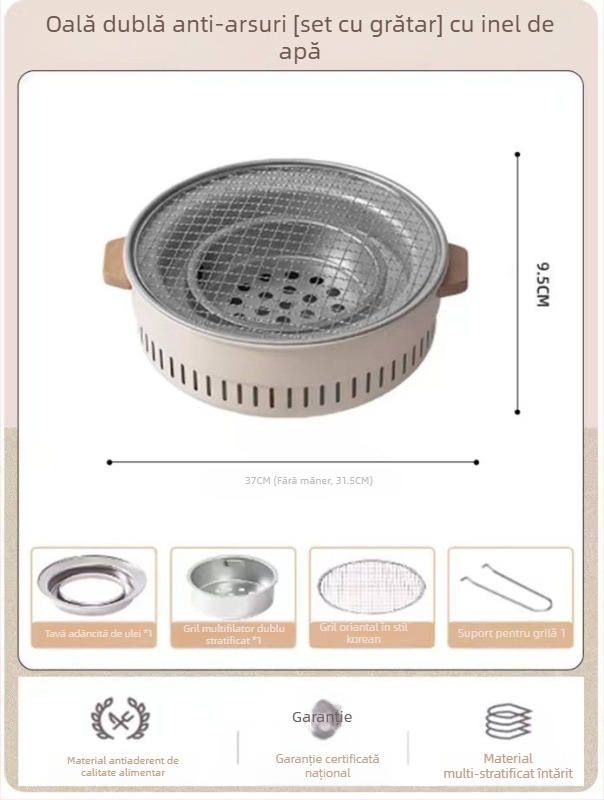 Explorer Aragaz Portabil • oțel inoxidabil • 2 kg • potrivit pentru 3–5 persoane • Model TXZ-HK5001: multifuncțional – alimentare prin priză sau cărbune