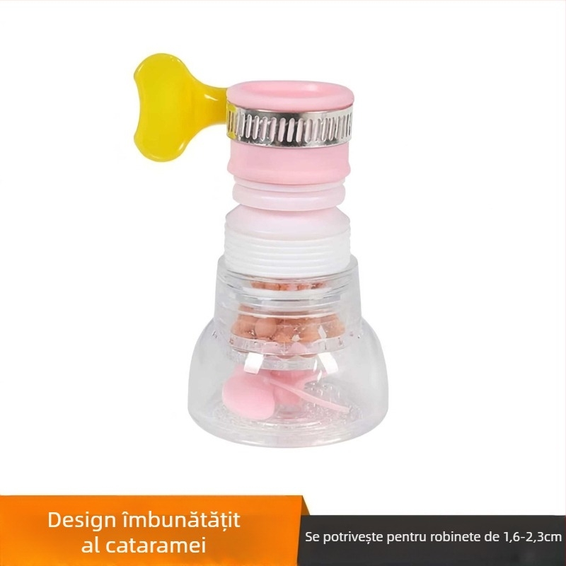 Filtru de robinet cu duză extinsă anti-strop pentru purificarea apei în bucătărie, design minimalist din plastic