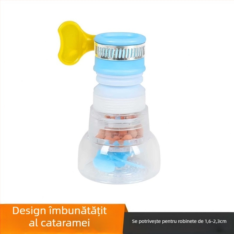 Filtru de robinet cu duză extinsă anti-strop pentru purificarea apei în bucătărie, design minimalist din plastic