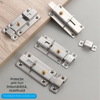 Oțel inoxidabil flanșat, placă plată groasă cu încuietoare auto-elastică pentru ușile de baie și dulapuri – Model auto-elastic, 201/304, finisaj periat, stil nou chinezesc