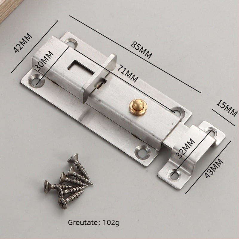 Oțel inoxidabil flanșat, placă plată groasă cu încuietoare auto-elastică pentru ușile de baie și dulapuri – Model auto-elastic, 201/304, finisaj periat, stil nou chinezesc