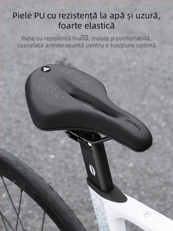 Șa de bicicletă Captain Tas – piele și spumă cu densitate înaltă, respirabilă, absorbție a șocurilor, unisex