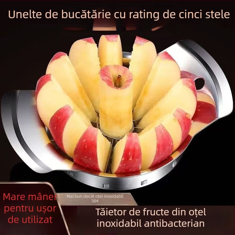 Caisheng Tăietor de mere din oțel inoxidabil, tăietor și scoatere de sâmburi pentru fructe, stil minimalist modern, origine Yiwu