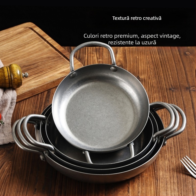 Tigaie Chef meis, oțel inoxidabil 304, fund de trei straturi, antiaderent, compatibil cu inducția, adâncime 4,5 cm