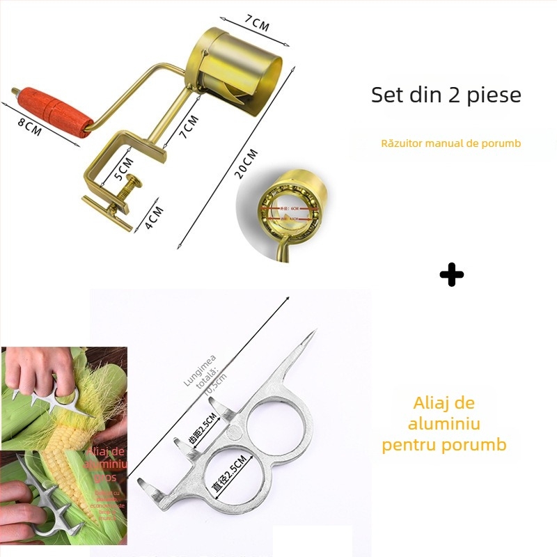 Dreamer Mașină manuală de decojit porumb — construcție din fier, model compact pentru uz casnic, posibilitatea imprimării logo-ului