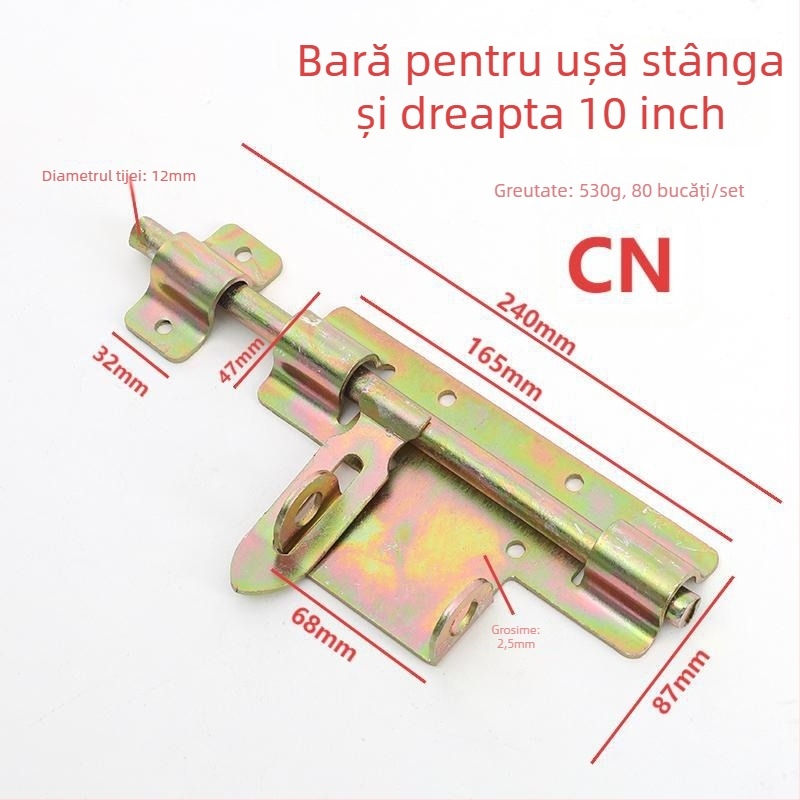 Zăvor pentru uși, dublu sens, din oțel Q235, finisaj galvanizat, stil modern minimalist