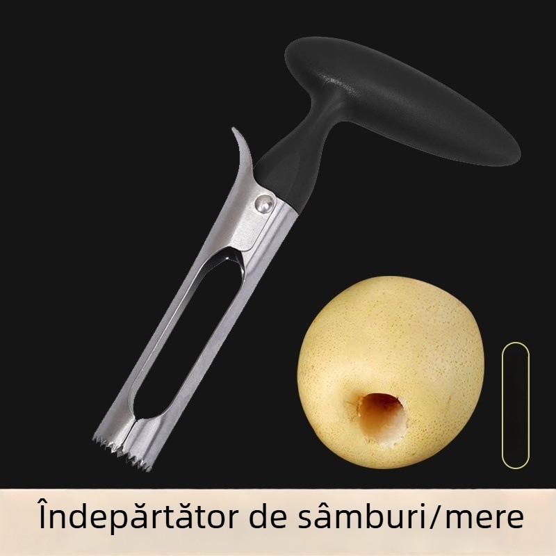 Oțel inoxidabil: unealtă pentru scoaterea miezului fructelor — pentru mere, pere și Snow Pear; design modern minimalist