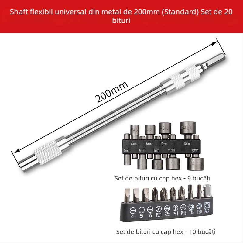 Lichang ax flexibil universal cu articulație rotativă, pentru șurubelniță electrică și bormașină, din aliaj