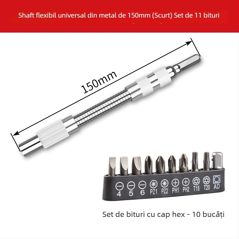 Lichang ax flexibil universal cu articulație rotativă, pentru șurubelniță electrică și bormașină, din aliaj