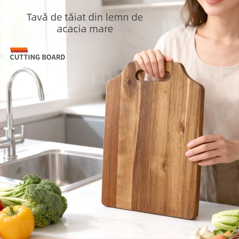Scândură de tăiat din lemn masiv - Huanglifang, cu două fețe, uz casnic, stil modern minimalist (Material: Lemn; Brand: Huanglifang; Funcție: Uz casnic; Stil: Modern minimalist; Anul lansării: 2025)