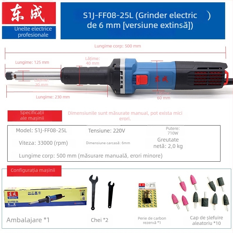 Dongcheng mașină electrică de gravură și șlefuire cu mâner – puternică, pentru gravură și șlefuire, finisare a găurilor interne (Sursă de alimentare: priză; Tensiune: 5)