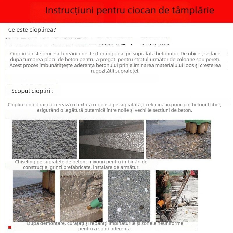 Hengyao Tools Capă dalta pentru ciocan electric, cu mâner hexagonal pătrat, aliaj integrat pentru beton