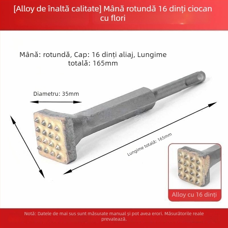 Hengyao Tools Capă dalta pentru ciocan electric, cu mâner hexagonal pătrat, aliaj integrat pentru beton