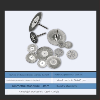 Discuri diamantate electroplate, mici, pentru jad și materiale similare, viteză maximă 20000