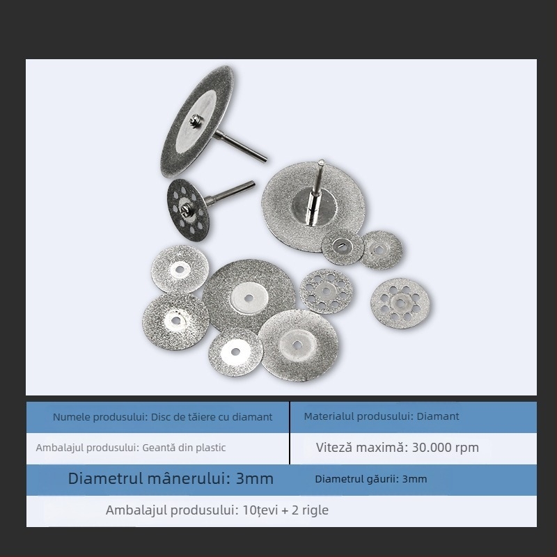 Discuri diamantate electroplate, mici, pentru jad și materiale similare, viteză maximă 20000