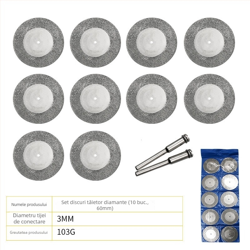 Discuri diamantate electroplate, mici, pentru jad și materiale similare, viteză maximă 20000