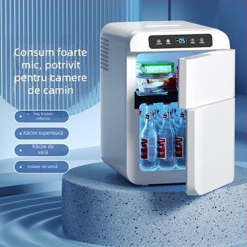 KOQOMA frigider auto cu compresor, 12V/24V universal, capacitate 20L+, 48-75W, răcește până la 0°C