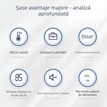 Mini frigider auto pentru insulină, capacitate până la 5 L, 15W, 12V/220V, interval de temperatură 2-18°C
