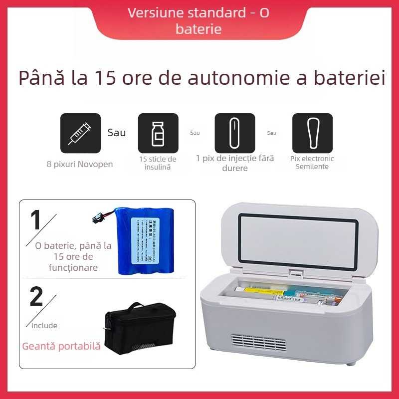 Răcitor semiconductor pentru mașină, portabil, 5L, 12V, 15W, 2–18°C, ABS plastic