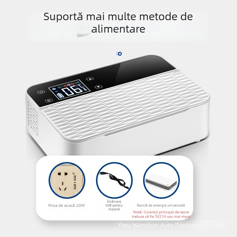 Coolbox frigider auto cu semiconductori pentru medicamente, capacitate până la 5 L, 11W, 5V 3,4A, 0-18°C