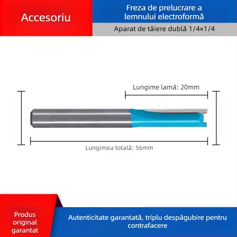 Freză pentru lemn Dongcheng — lamă din aliaj, dublu tăiș, lamă dreaptă, lamă pentru canelare, cap de frezat pentru gravură