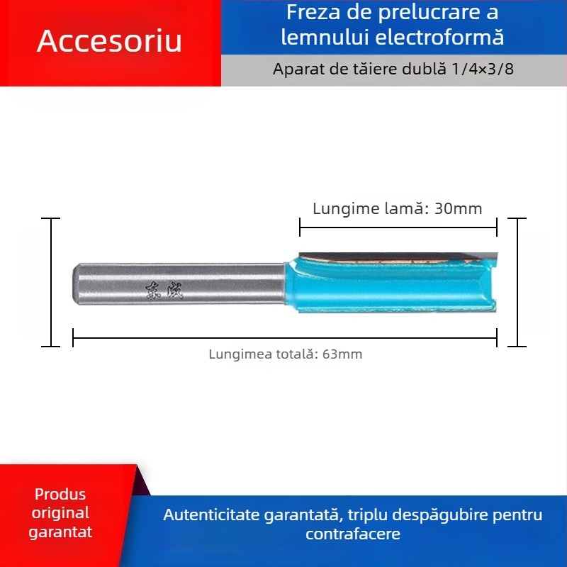 Freză pentru lemn Dongcheng — lamă din aliaj, dublu tăiș, lamă dreaptă, lamă pentru canelare, cap de frezat pentru gravură
