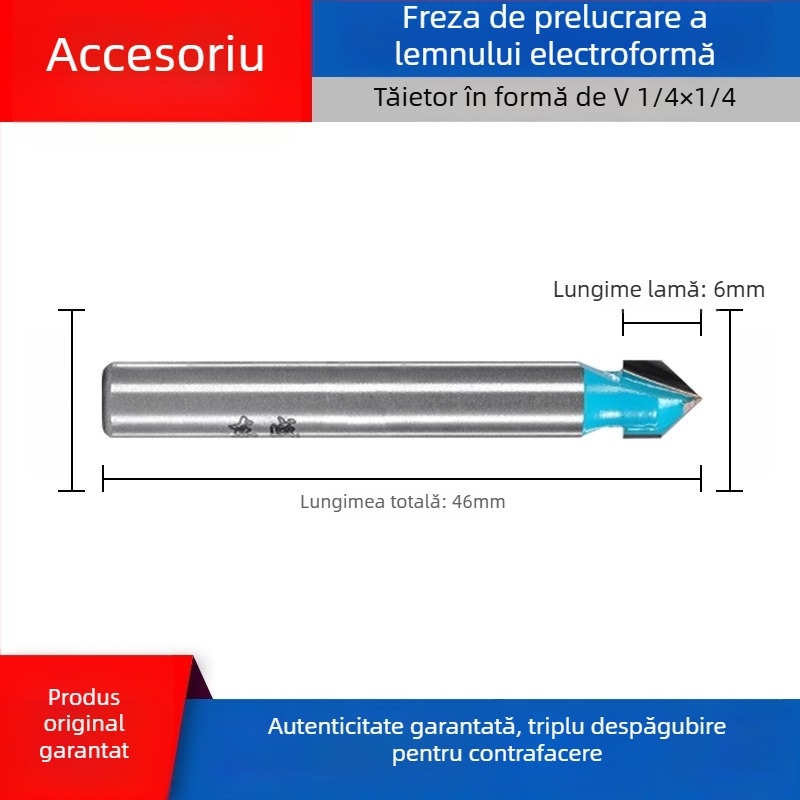Freză pentru lemn Dongcheng — lamă din aliaj, dublu tăiș, lamă dreaptă, lamă pentru canelare, cap de frezat pentru gravură