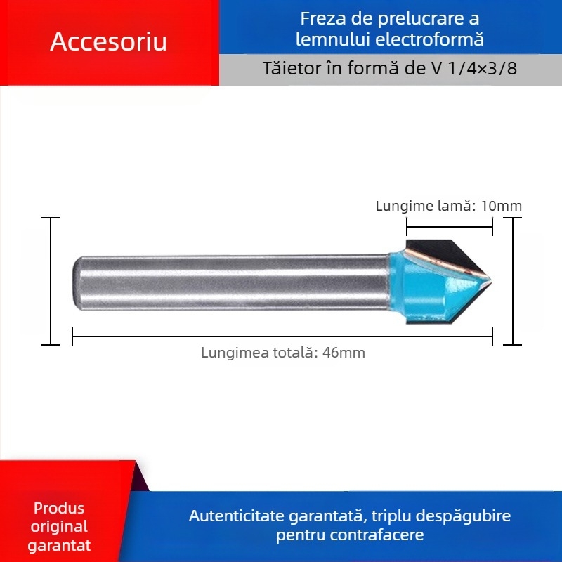 Freză pentru lemn Dongcheng — lamă din aliaj, dublu tăiș, lamă dreaptă, lamă pentru canelare, cap de frezat pentru gravură